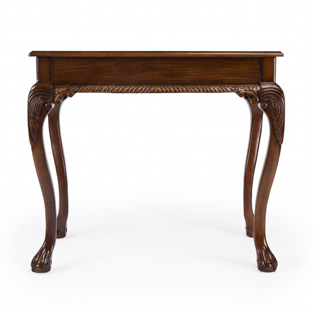 35" Brown Solid Wood Writing Desk HomeRoots