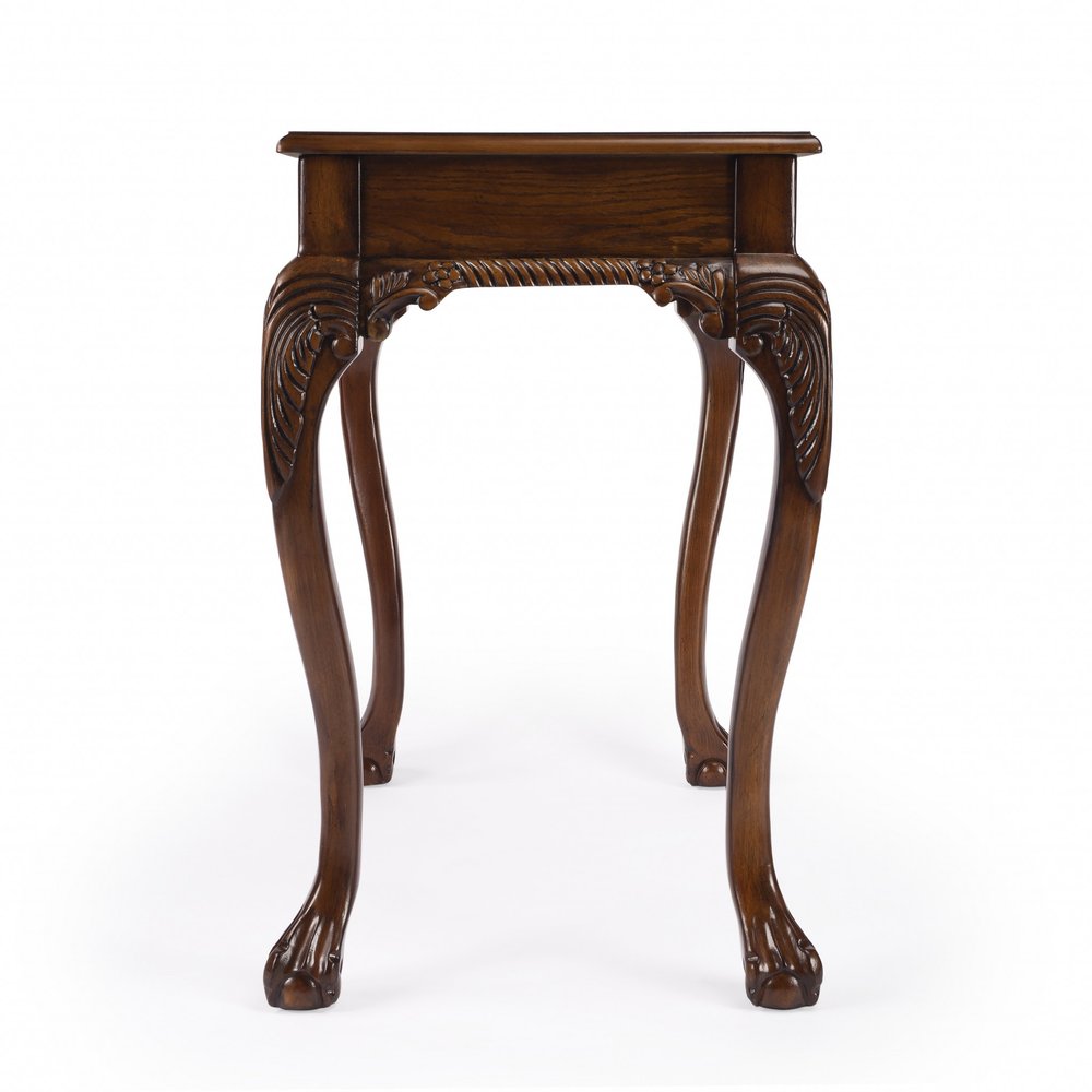 35" Brown Solid Wood Writing Desk HomeRoots