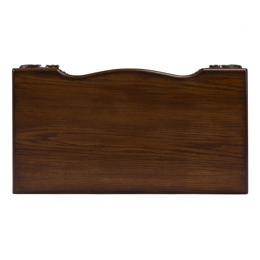 35" Brown Solid Wood Writing Desk HomeRoots