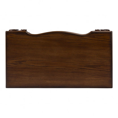 35" Brown Solid Wood Writing Desk HomeRoots
