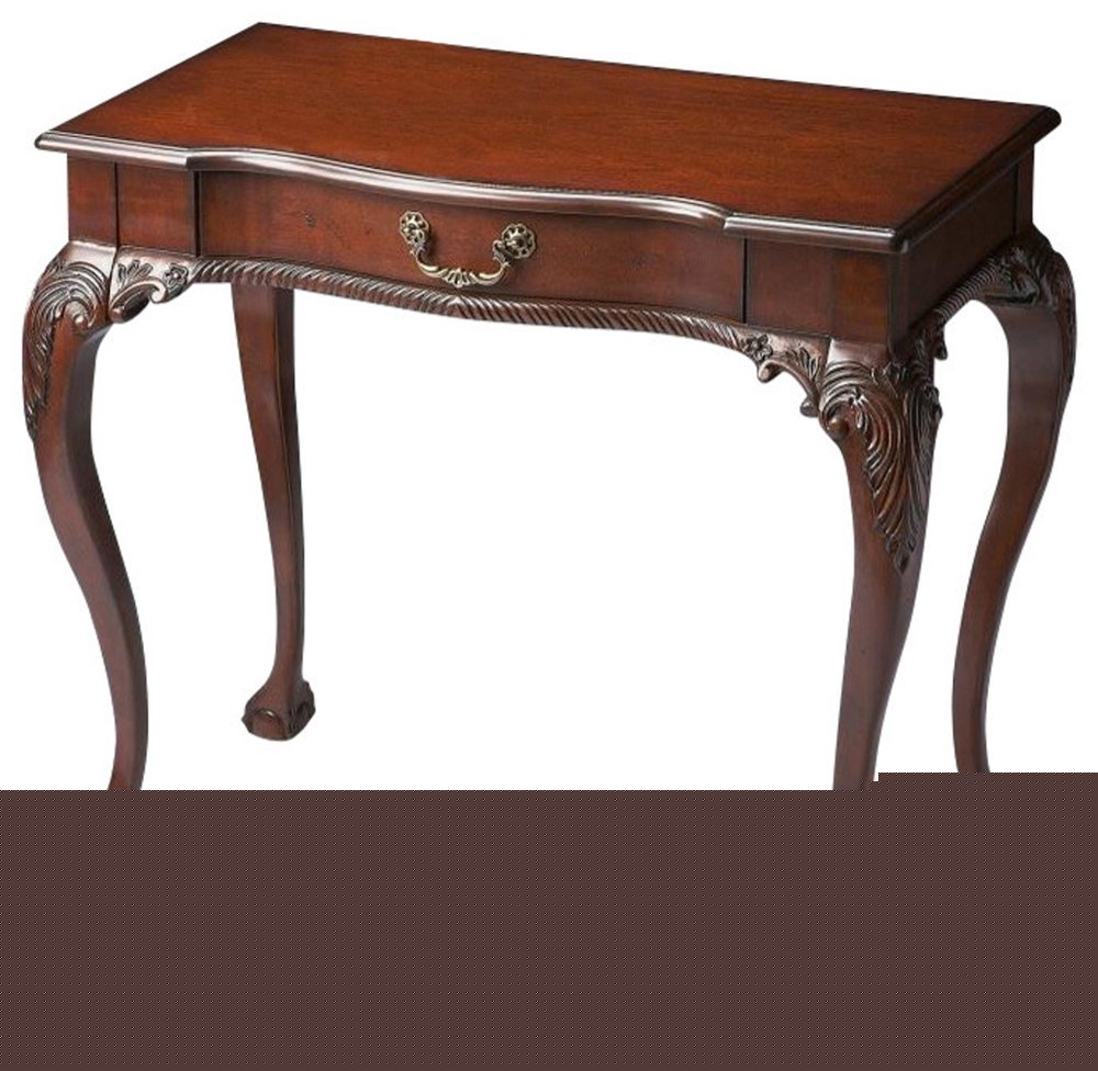 35" Dark Brown Writing Desk HomeRoots