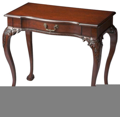 35" Dark Brown Writing Desk HomeRoots