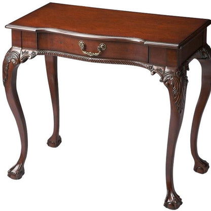 35" Dark Brown Writing Desk HomeRoots