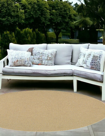 8' X 8' Beige Indoor Outdoor Area Rug - 0" (L) x 94" (W) x 94" (H)