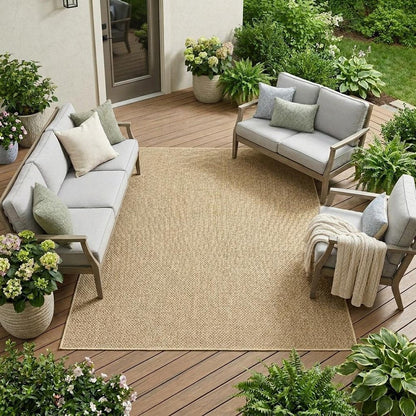 9' X 13' Beige Indoor Outdoor Area Rug HomeRoots