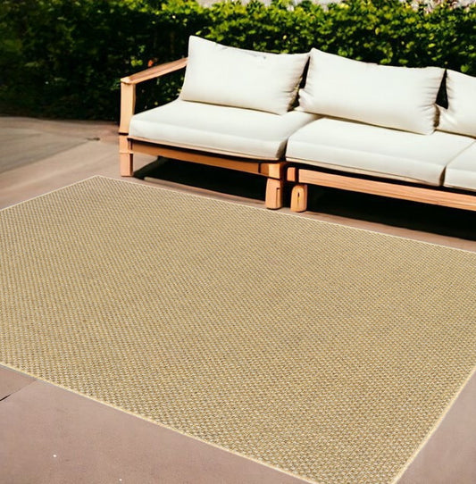 9' X 13' Beige Indoor Outdoor Area Rug