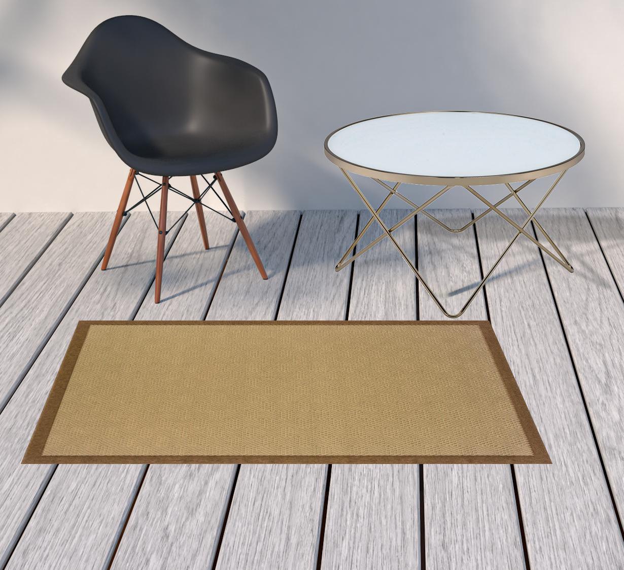 2' X 8' Beige Indoor Outdoor Area Rug - FurniFindUSA