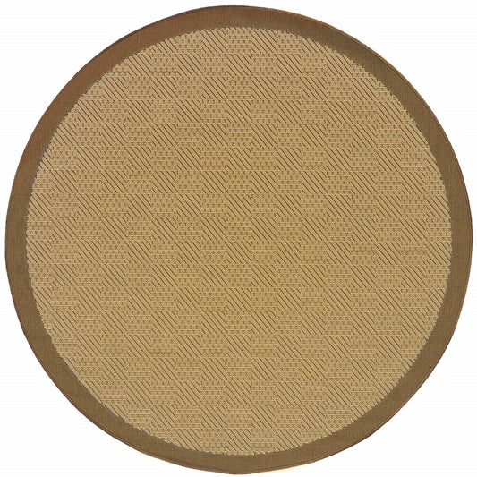 8' X 8' Beige Indoor Outdoor Area Rug - 0" (L) x 93" (W) x 93" (H)