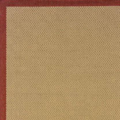 7' x 10' Beige Indoor Outdoor Area Rug