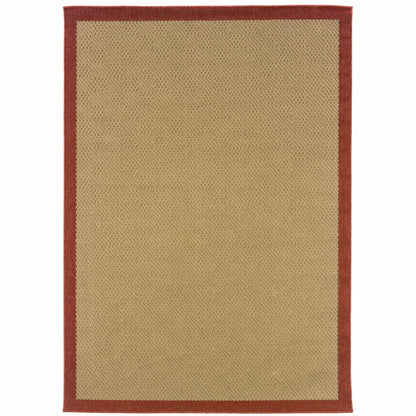 7' x 10' Beige Indoor Outdoor Area Rug