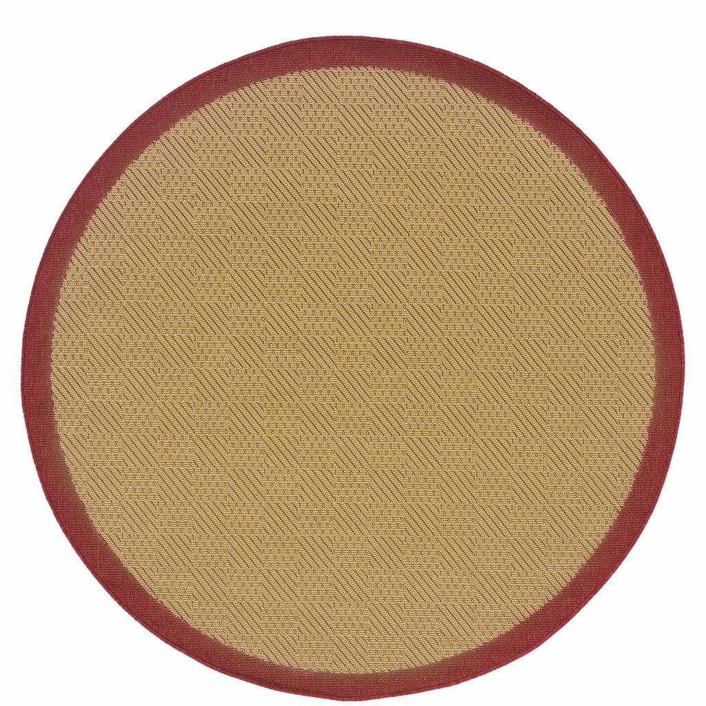 7' x 10' Beige Indoor Outdoor Area Rug