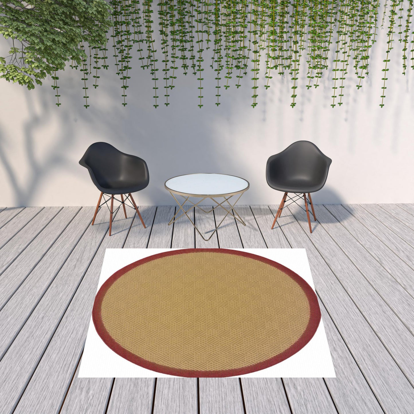 7' x 10' Beige Indoor Outdoor Area Rug