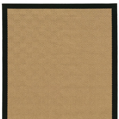 4' x 6' Beige and Black Indoor Outdoor Area Rug