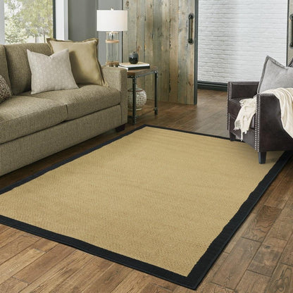 4' x 6' Beige and Black Indoor Outdoor Area Rug - FurniFindUSA