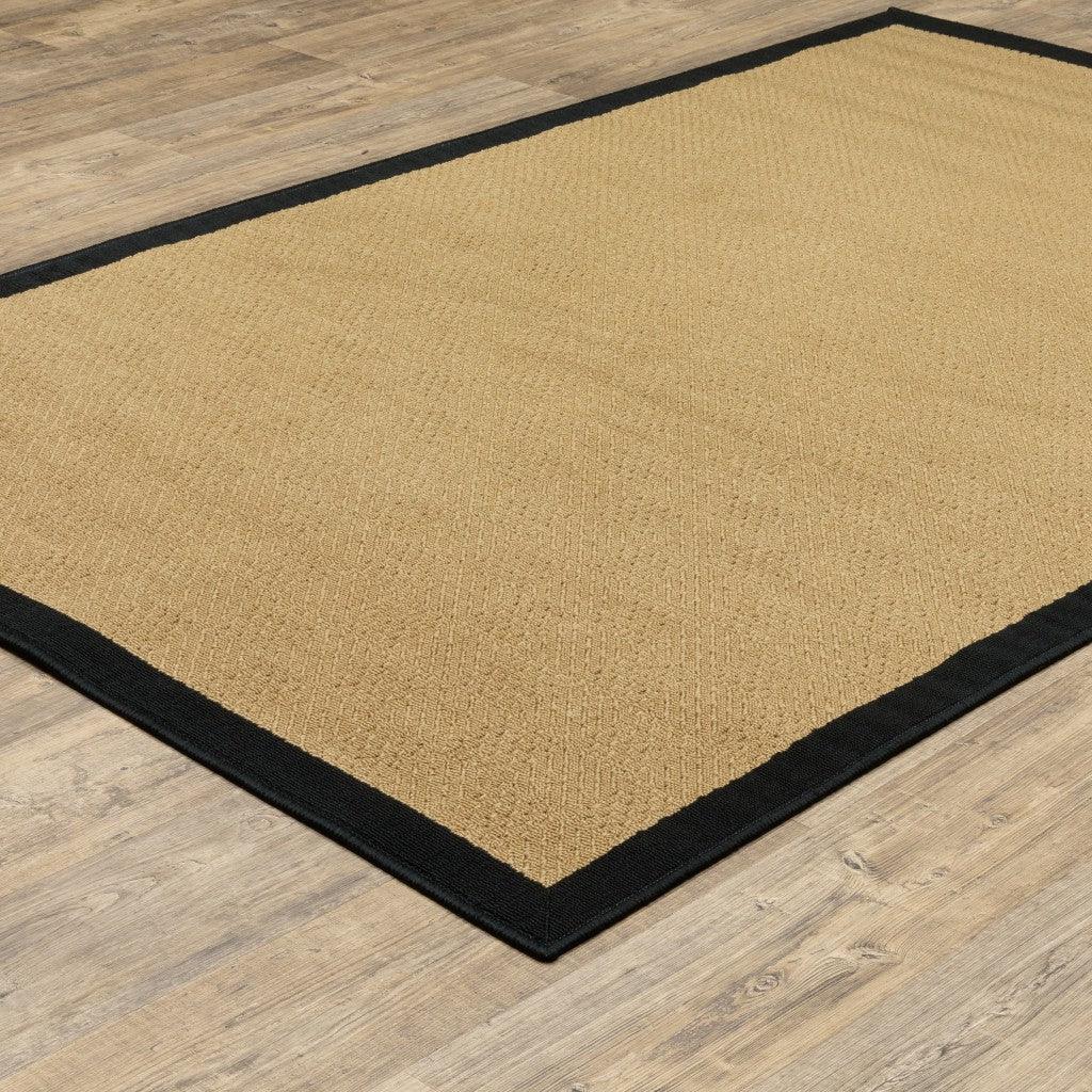 4' x 6' Beige and Black Indoor Outdoor Area Rug - FurniFindUSA