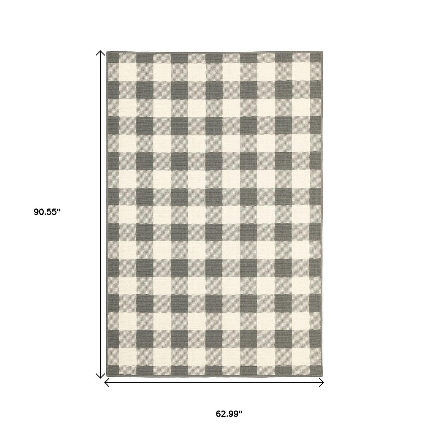 2' X 8' Gray and Ivory Indoor Outdoor Area Rug