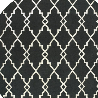 2' X 8' Black and Ivory Indoor Outdoor Area Rug - FurniFindUSA