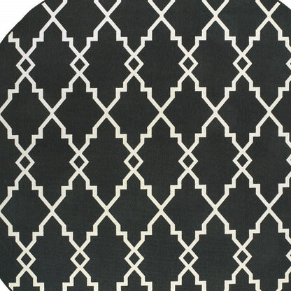 4' x 6' Black and Ivory Indoor Outdoor Area Rug