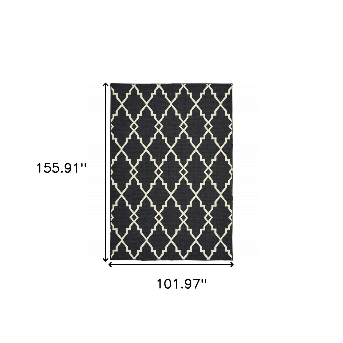 4' x 6' Black and Ivory Indoor Outdoor Area Rug