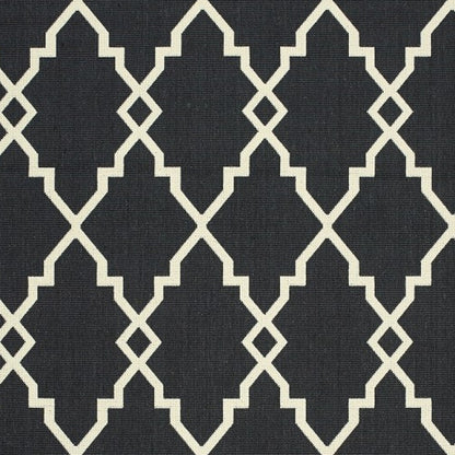 4' x 6' Black and Ivory Indoor Outdoor Area Rug