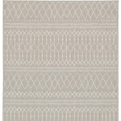 8' x 10' Gray and Ivory Indoor Outdoor Area Rug - FurniFindUSA