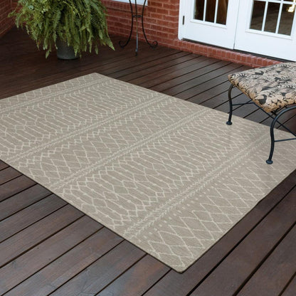 3' X 5' Gray and Ivory Indoor Outdoor Area Rug - FurniFindUSA