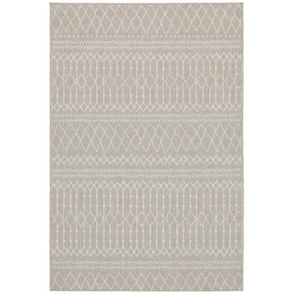 3' X 5' Gray and Ivory Indoor Outdoor Area Rug - FurniFindUSA