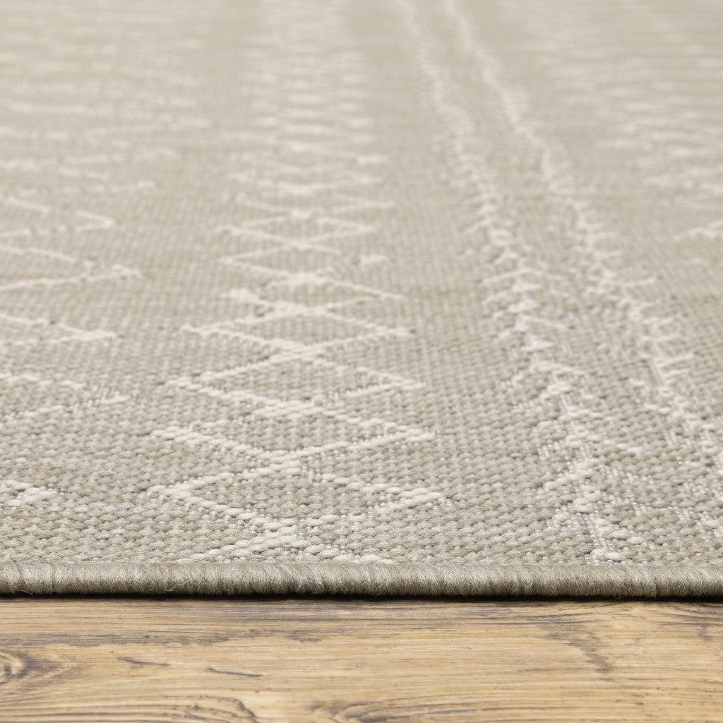 3' X 5' Gray and Ivory Indoor Outdoor Area Rug - FurniFindUSA