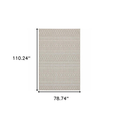 3' X 5' Gray and Ivory Indoor Outdoor Area Rug - FurniFindUSA