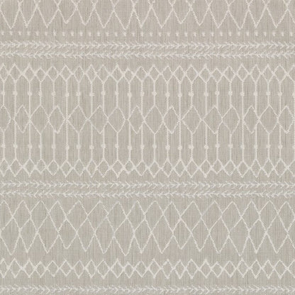 7' x 9' Gray and Ivory Indoor Outdoor Area Rug