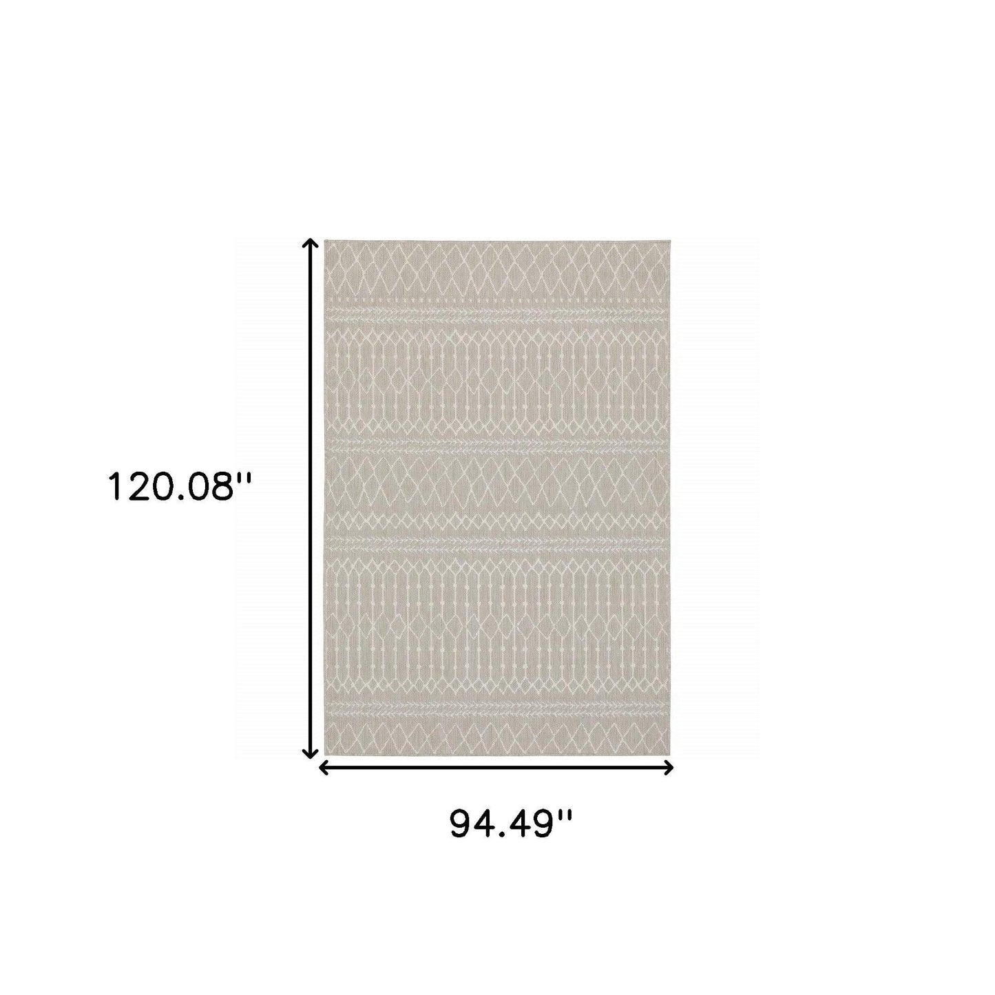 3' X 5' Gray and Ivory Indoor Outdoor Area Rug - FurniFindUSA