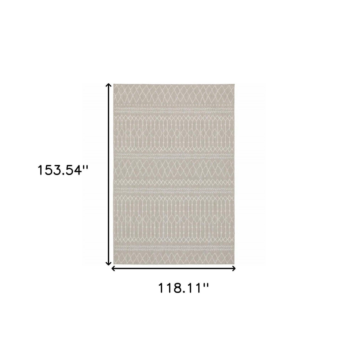 3' X 5' Gray and Ivory Indoor Outdoor Area Rug - FurniFindUSA