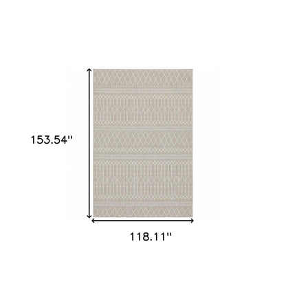 3' X 5' Gray and Ivory Indoor Outdoor Area Rug - FurniFindUSA