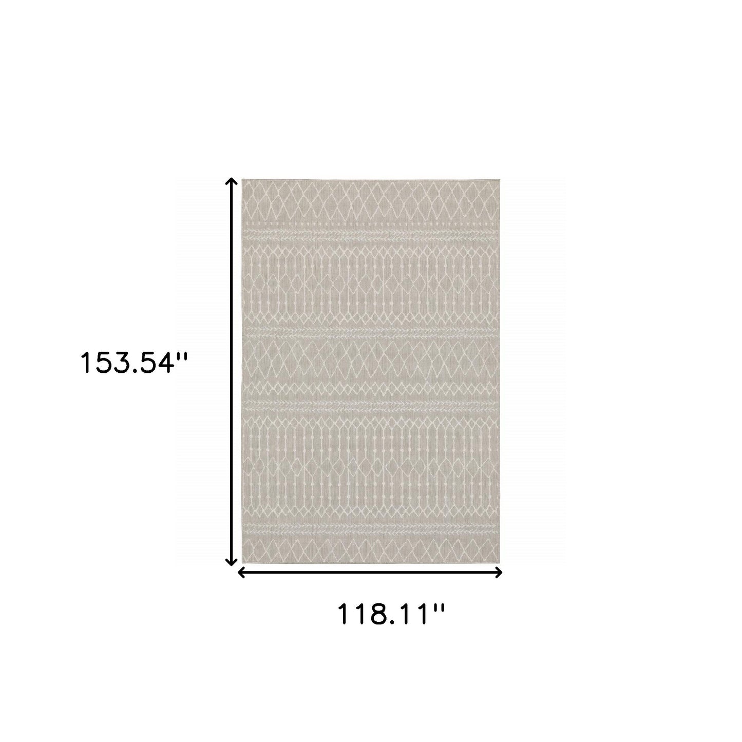 7' x 9' Gray and Ivory Indoor Outdoor Area Rug