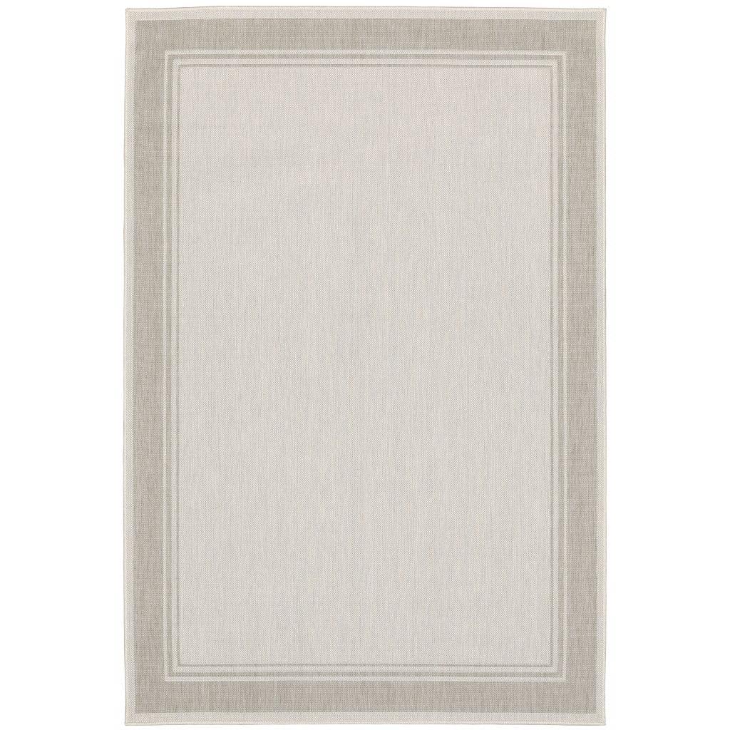 3' X 5' Gray and Ivory Indoor Outdoor Area Rug - FurniFindUSA