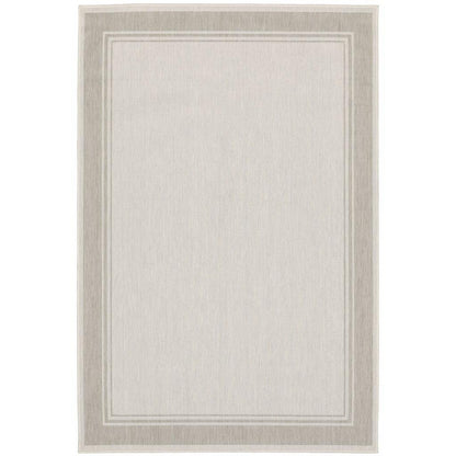 3' X 5' Gray and Ivory Indoor Outdoor Area Rug - FurniFindUSA