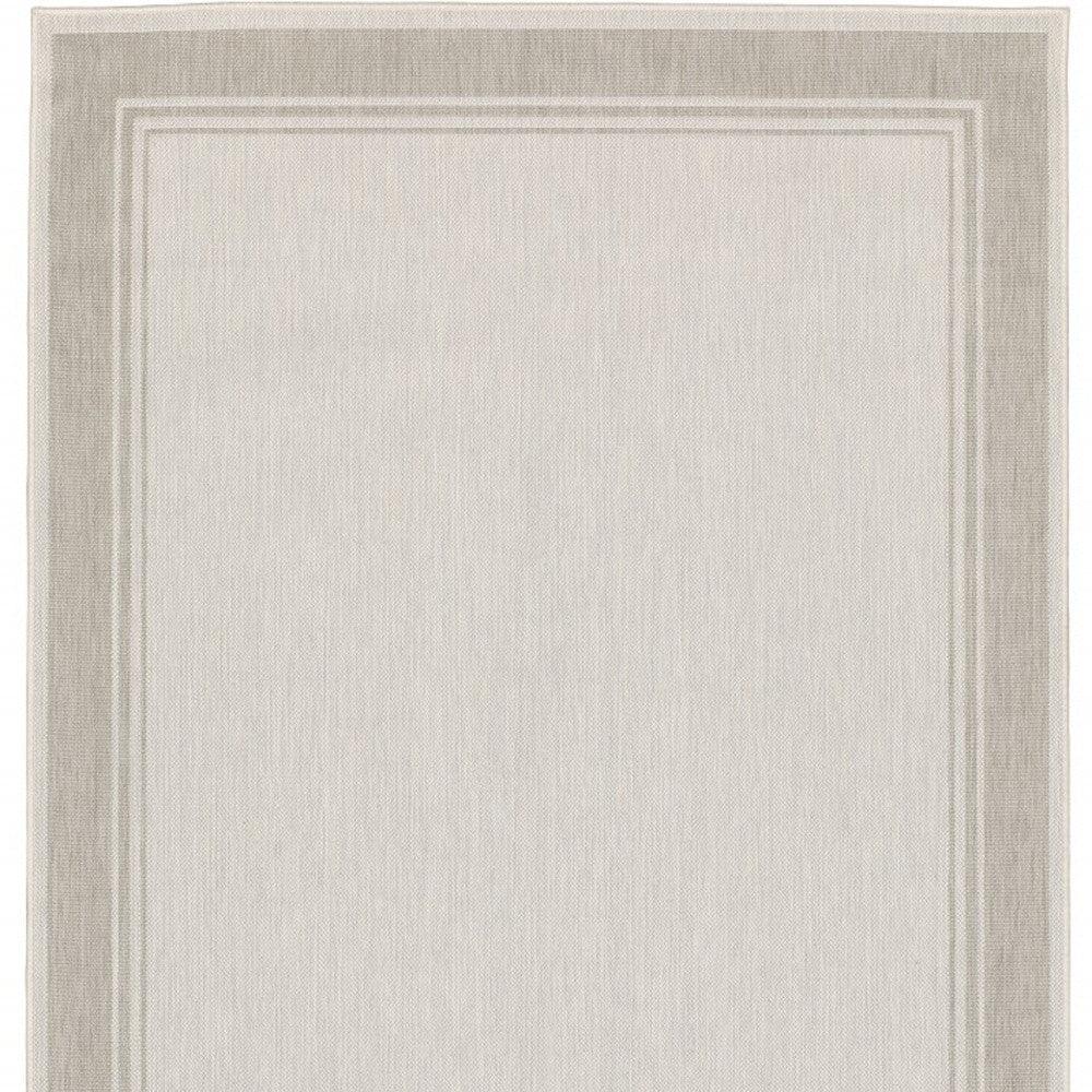 3' X 5' Gray and Ivory Indoor Outdoor Area Rug - FurniFindUSA