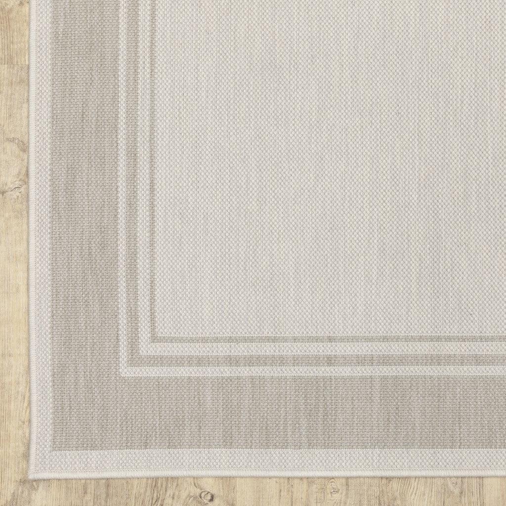 3' X 5' Gray and Ivory Indoor Outdoor Area Rug - FurniFindUSA