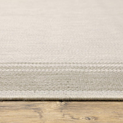 3' X 5' Gray and Ivory Indoor Outdoor Area Rug - FurniFindUSA