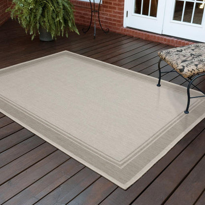 3' X 5' Gray and Ivory Indoor Outdoor Area Rug - FurniFindUSA