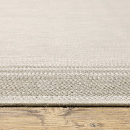 3' X 5' Gray and Ivory Indoor Outdoor Area Rug