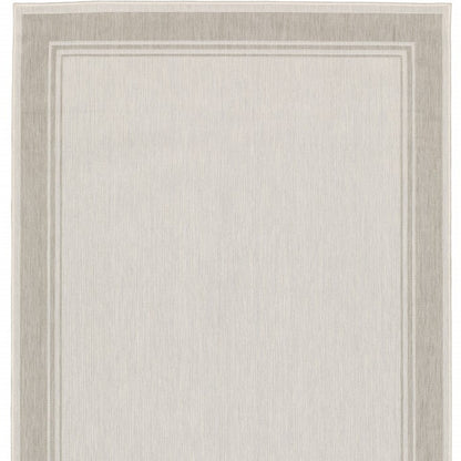 3' X 5' Gray and Ivory Indoor Outdoor Area Rug