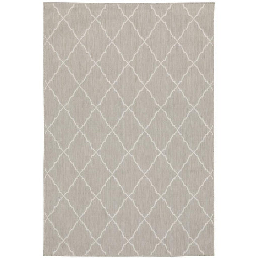 3' X 5' Gray and Ivory Indoor Outdoor Area Rug - FurniFindUSA