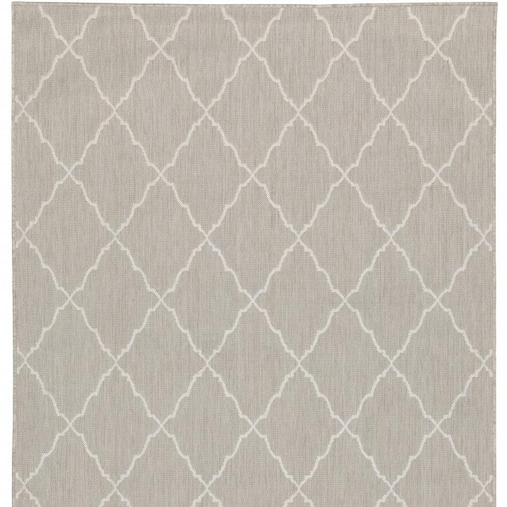 3' X 5' Gray and Ivory Indoor Outdoor Area Rug - FurniFindUSA