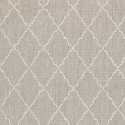 5' X 7' Gray and Ivory Indoor Outdoor Area Rug