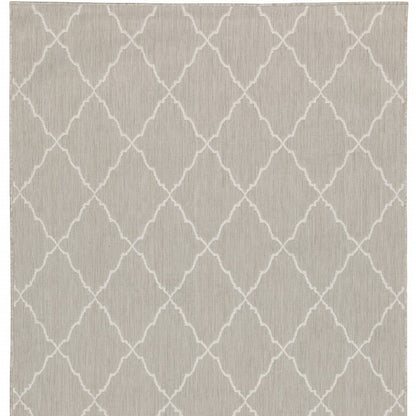 5' X 7' Gray and Ivory Indoor Outdoor Area Rug