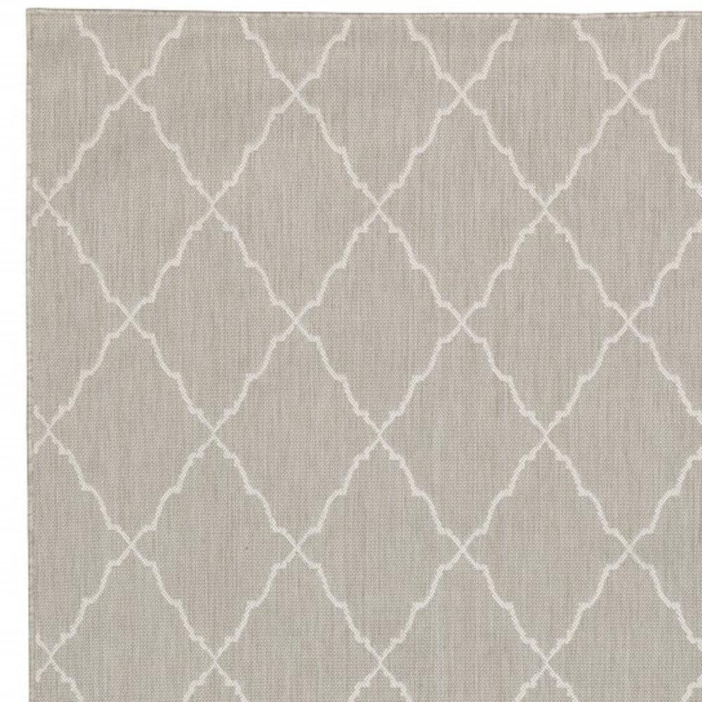 3' X 5' Gray and Ivory Indoor Outdoor Area Rug - FurniFindUSA