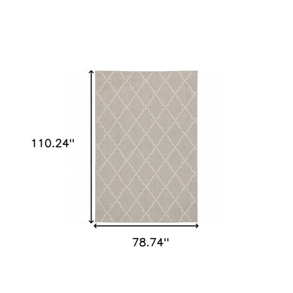 3' X 5' Gray and Ivory Indoor Outdoor Area Rug - FurniFindUSA