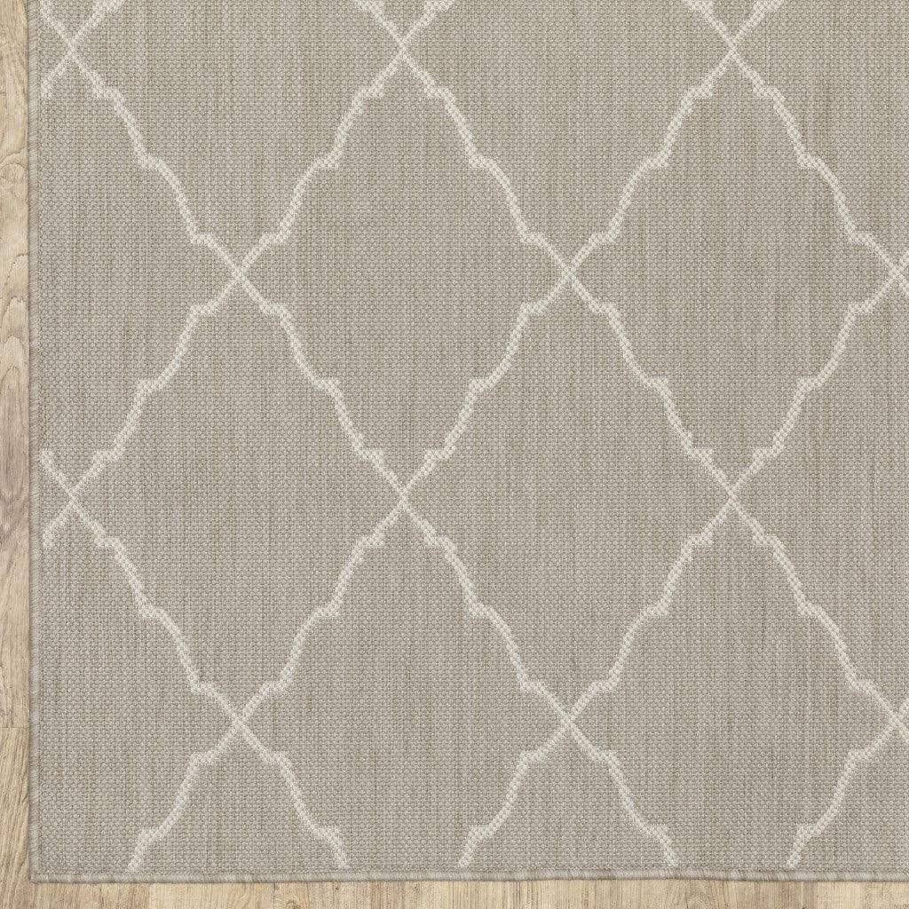 3' X 5' Gray and Ivory Indoor Outdoor Area Rug - FurniFindUSA