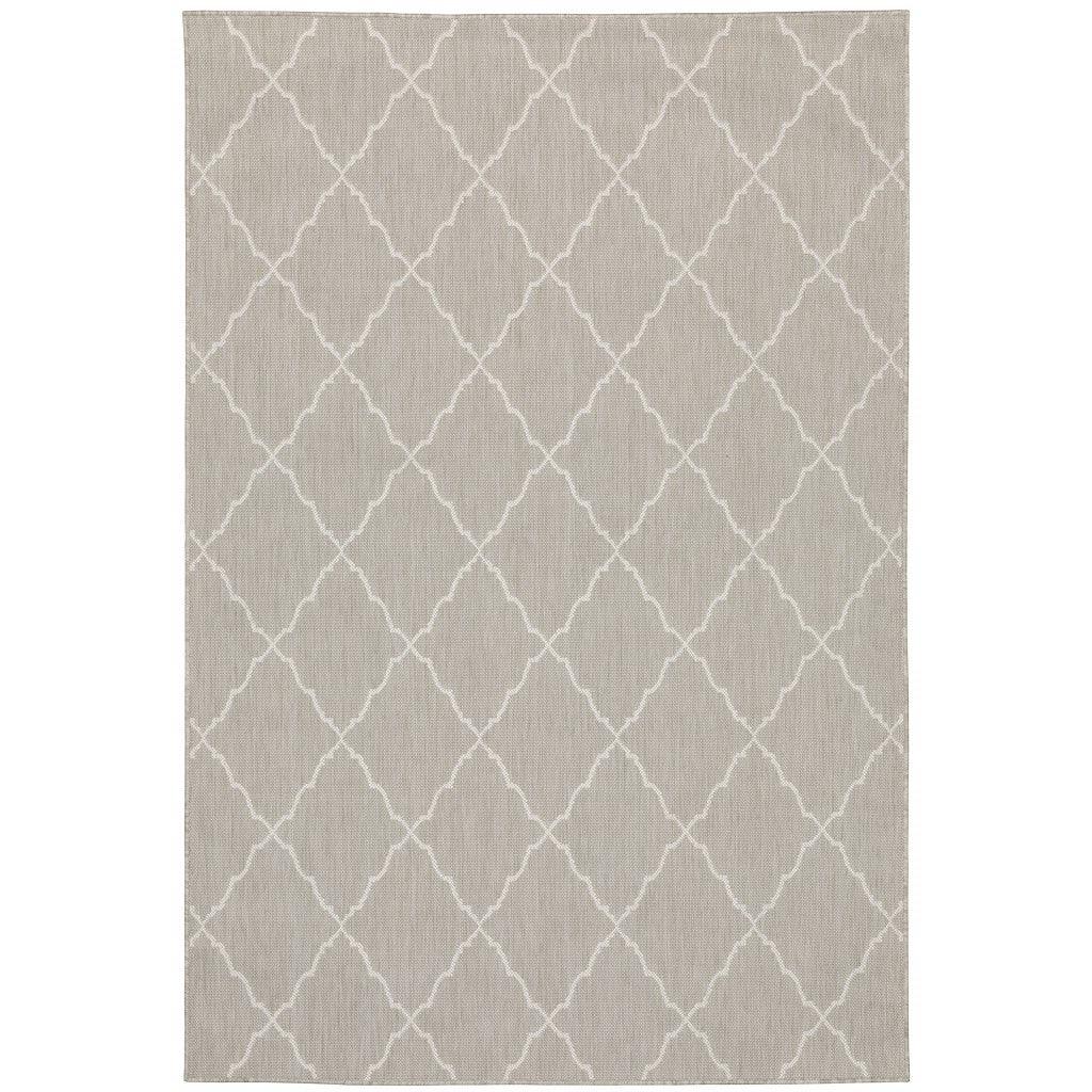 3' X 5' Gray and Ivory Indoor Outdoor Area Rug - FurniFindUSA